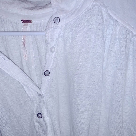 White Free People Low Down Henley Size Small - Picture 4 of 9